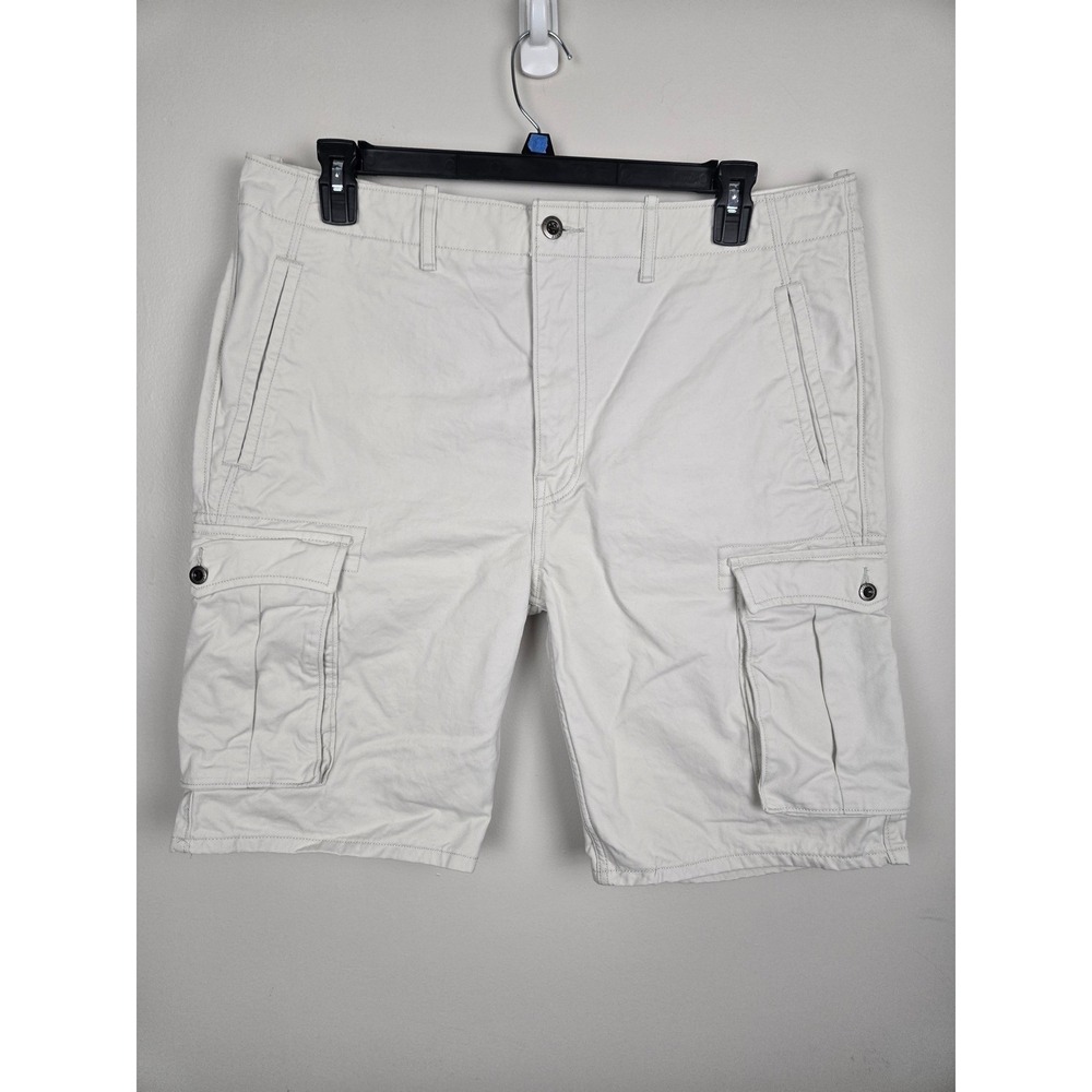 Levis Mens Cargo Shorts Off White Cotton Canvas White Tab 12463 W36